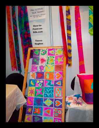 My booth for how to paint on silk and wearable art clothing at the Royal Easter Show in Sydney, 12th April 2010 My booth for how to paint on silk at the Royal Easter Show in Sydney, 12th April 2010