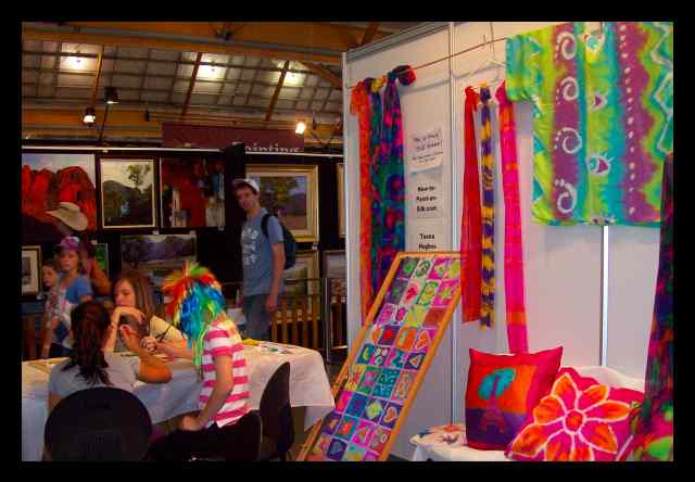 Students learning how to paint on silk with Teena Hughes at the Royal Easter Show in Sydney, 12th April 2010 Students learning how to paint on silk at the Royal Easter Show in Sydney, 12th April 2010